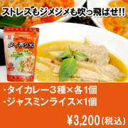 【商品種別B】タイカレー3種3個&ジャスミンライス1個